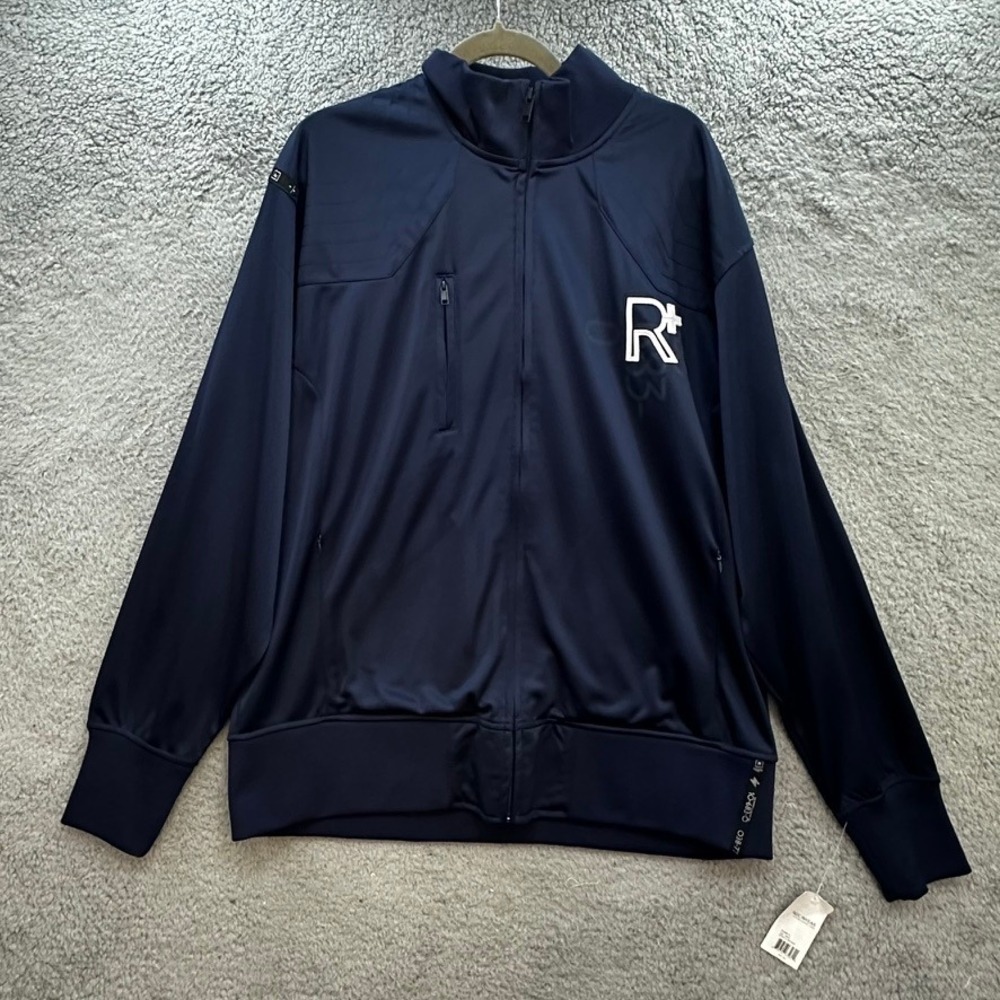NWT Rocawear Mens 2XL Stack & Rejoice Navy Blue Full Zip Track Jacket R1209K13